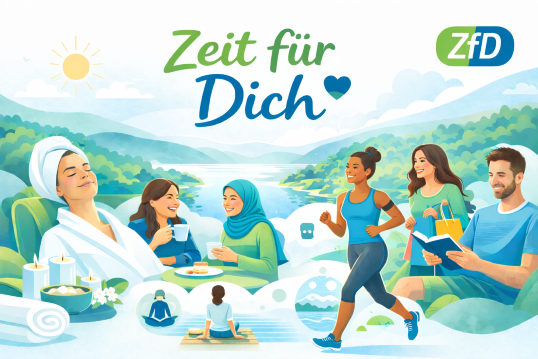 Menschen bei entspannenden Tätigkeiten wie Wellness, Joggen, Shopping